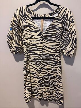Nicholas Zebra Print Mini Dress | Puff Sleeve Animal Print Dress